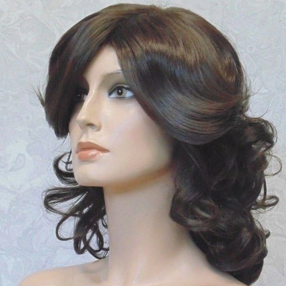 Thick Wavy Chestnut Brown Heat Resistant Wig main image 6